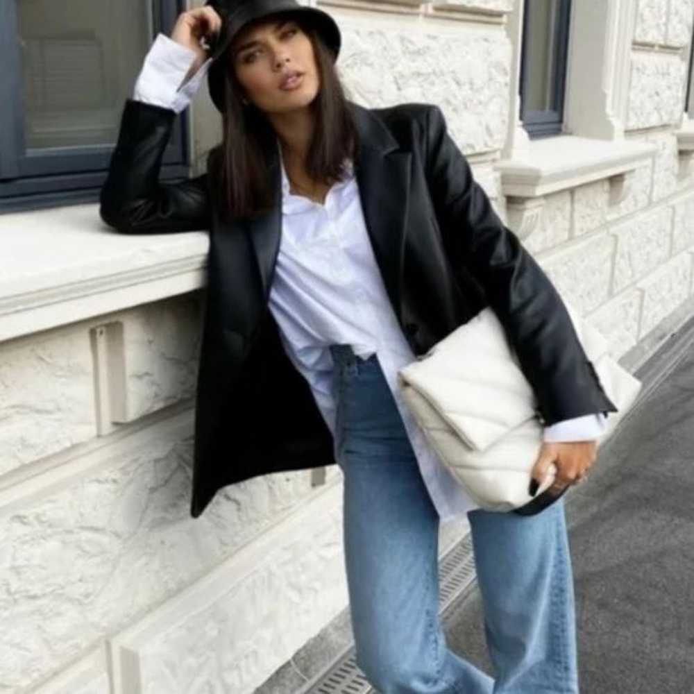 Zara Straight Cut Faux Leather Blogger Favorite F… - image 3