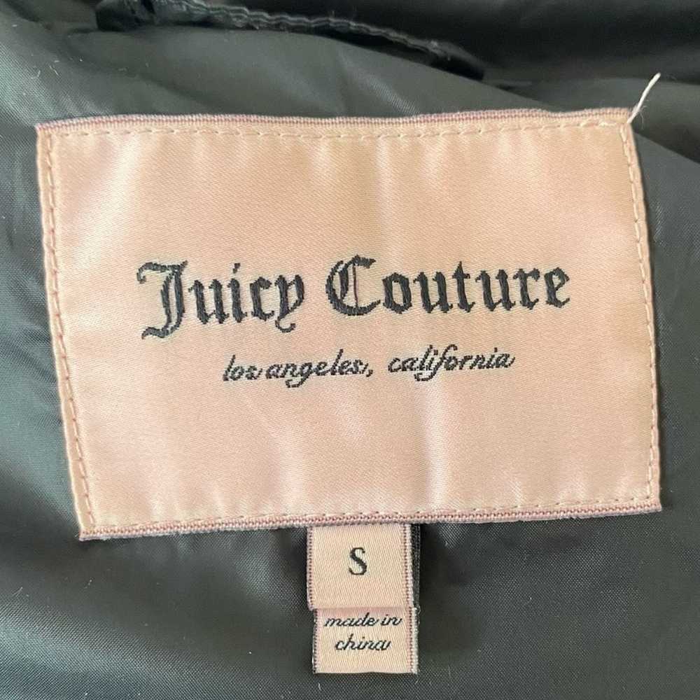 Juicy Couture Y2K Black Down Puffer Hooded Fur Tr… - image 9