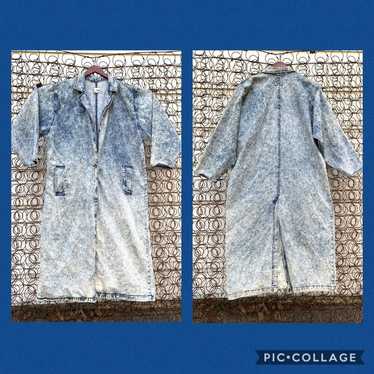 Vintage On The Verge acid wash denim duster jacket