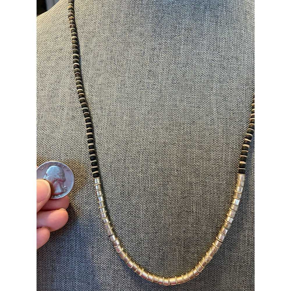 Handmade Handmade silver and black bead necklace - image 2