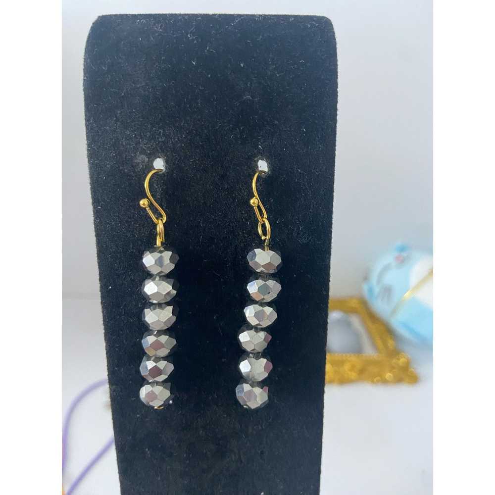 Handmade Handmade silver glass bead earrings - image 1