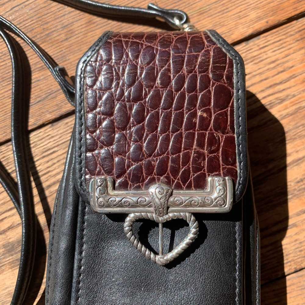 Brighton leather and faux croc heart convertible … - image 3