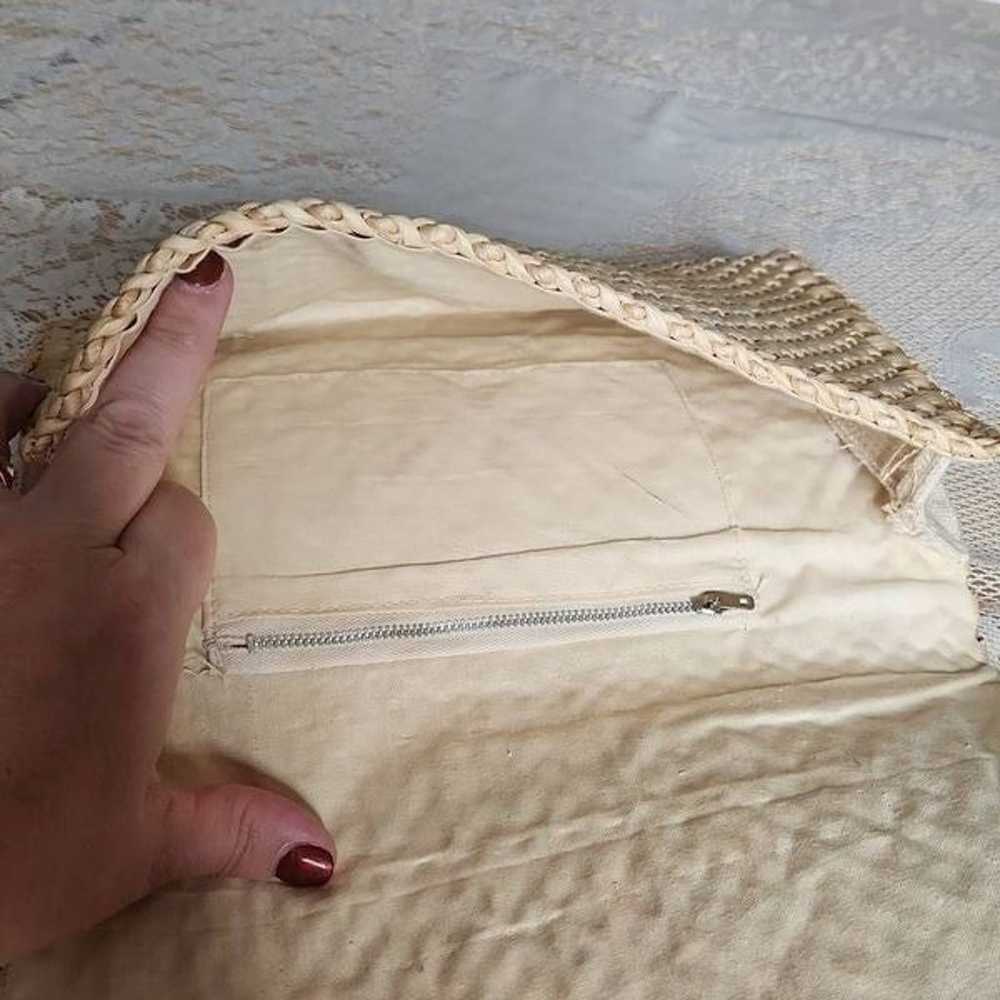 Vintage woven clutch straw bag - image 3