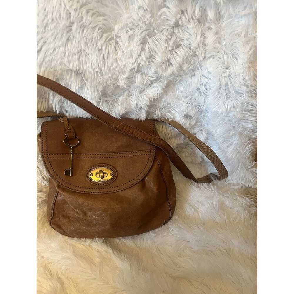 Fossil Vintage Revival Flap Brown Leather Crossbo… - image 7