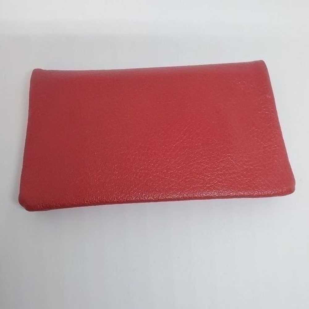 Vintage Saks Fifth Avenue Souffle Red Clutch 7"x4" - image 2