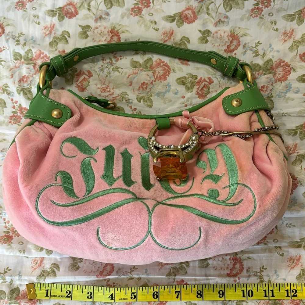 Vintage Juicy Couture pink velour shoulder bag y2k - image 4