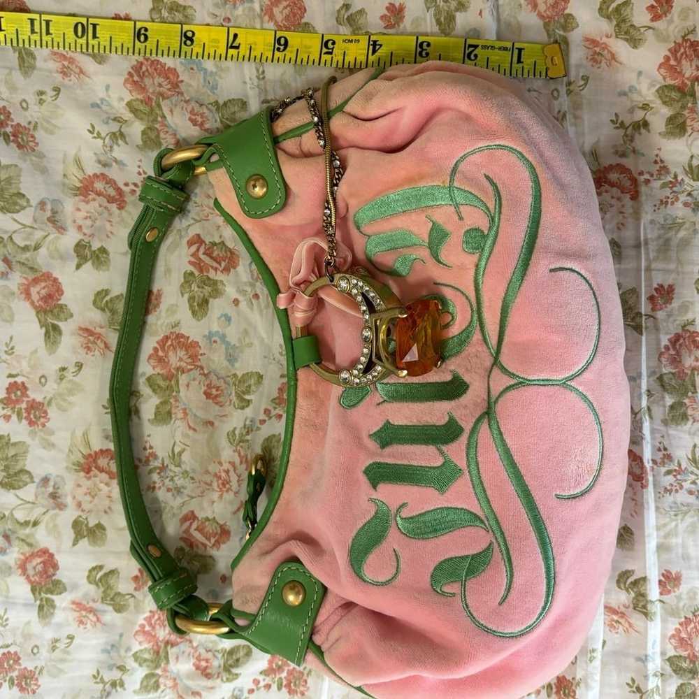Vintage Juicy Couture pink velour shoulder bag y2k - image 5