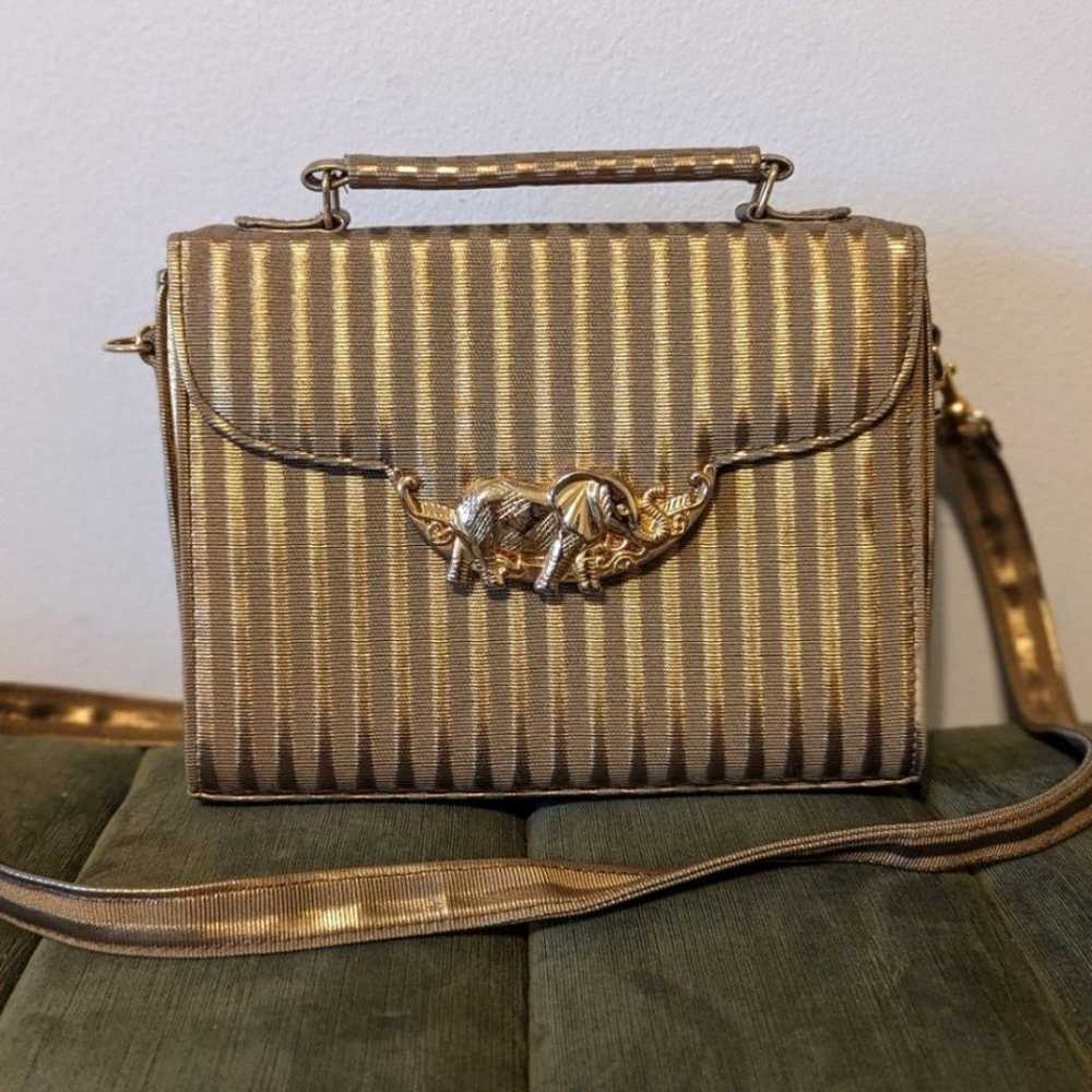 Tango Bag Gold Tone Bag with Metal Elephant detai… - image 1