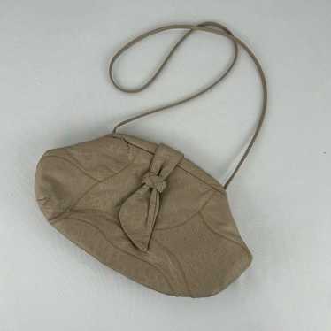 Vintage Genuine Leather Tan Dumpling Crossbody Bag - image 1