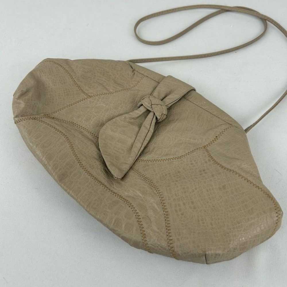 Vintage Genuine Leather Tan Dumpling Crossbody Bag - image 3