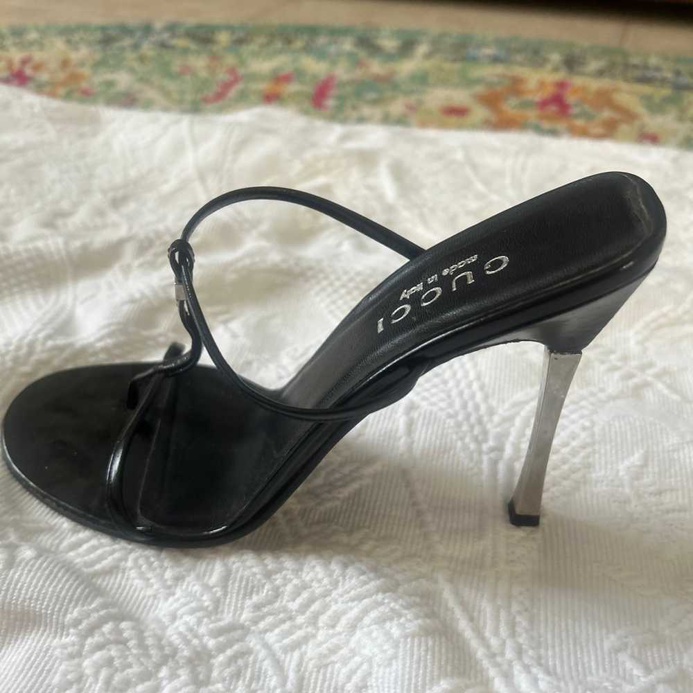 Gucci Black Patent Leather Heels Size 7.5 - image 2