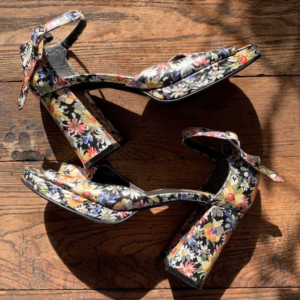 Vintage Y2K XOXO floral checks chunky heel platfo… - image 10