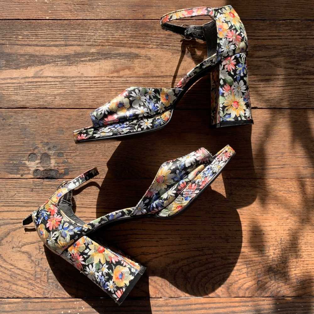 Vintage Y2K XOXO floral checks chunky heel platfo… - image 11