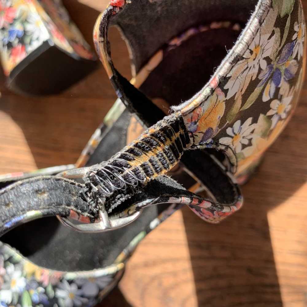 Vintage Y2K XOXO floral checks chunky heel platfo… - image 12