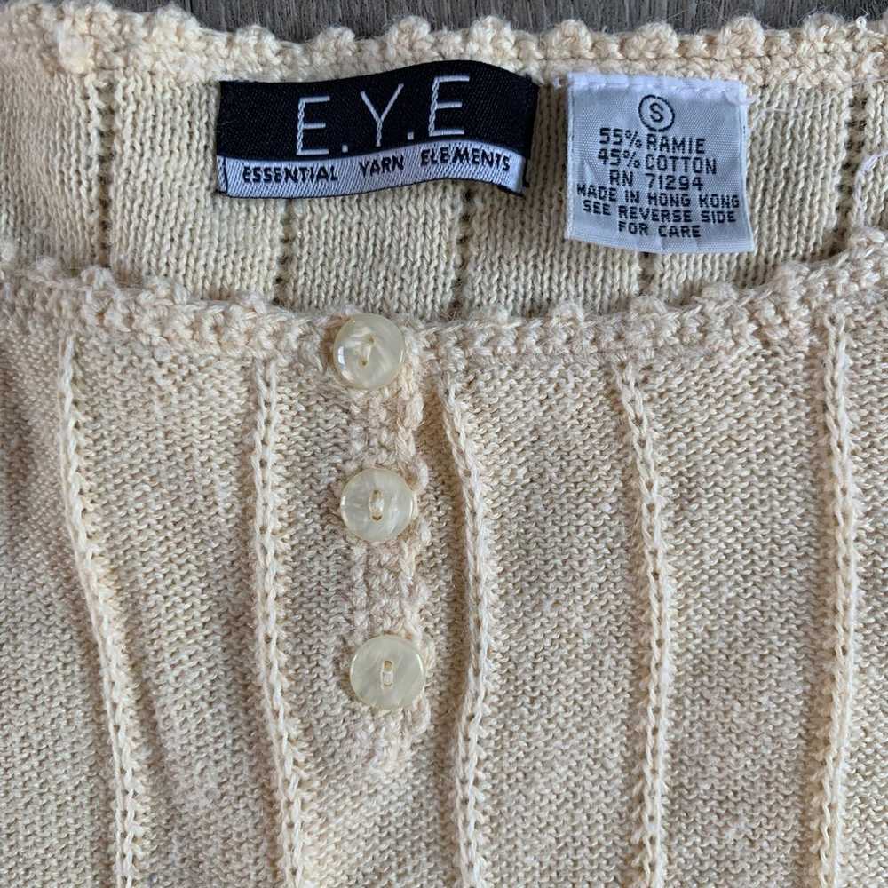 Vintage beachy knit coverup / micro mini / long t… - image 5