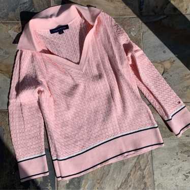 Vintage Tommy Hilfiger pink cotton knit preppy cro