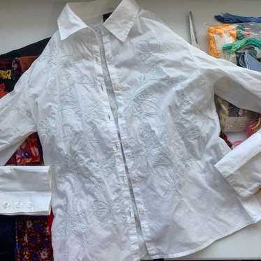 Vintage kenzie embroidered button up