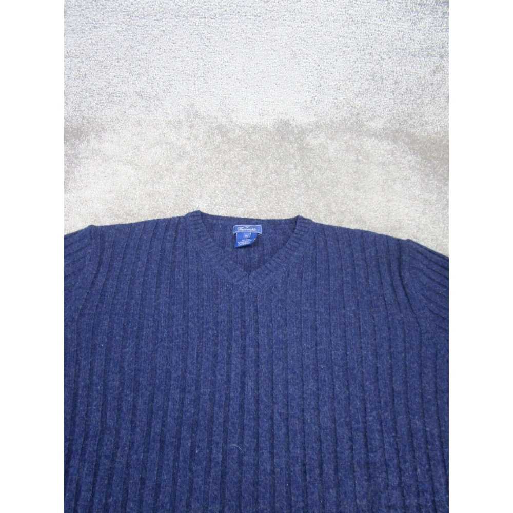 Vintage Faconnable Sweater Mens Xl Blue V Neck Wo… - image 2