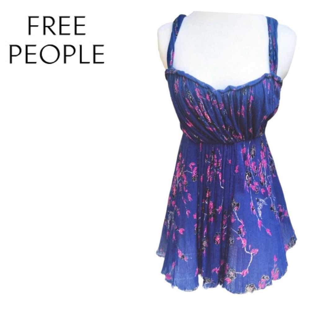 Vintage Free People Crinkle Wrap Twist Top - image 1