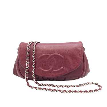 Red Chanel Half Moon Caviar Leather Wallet on Cha… - image 1