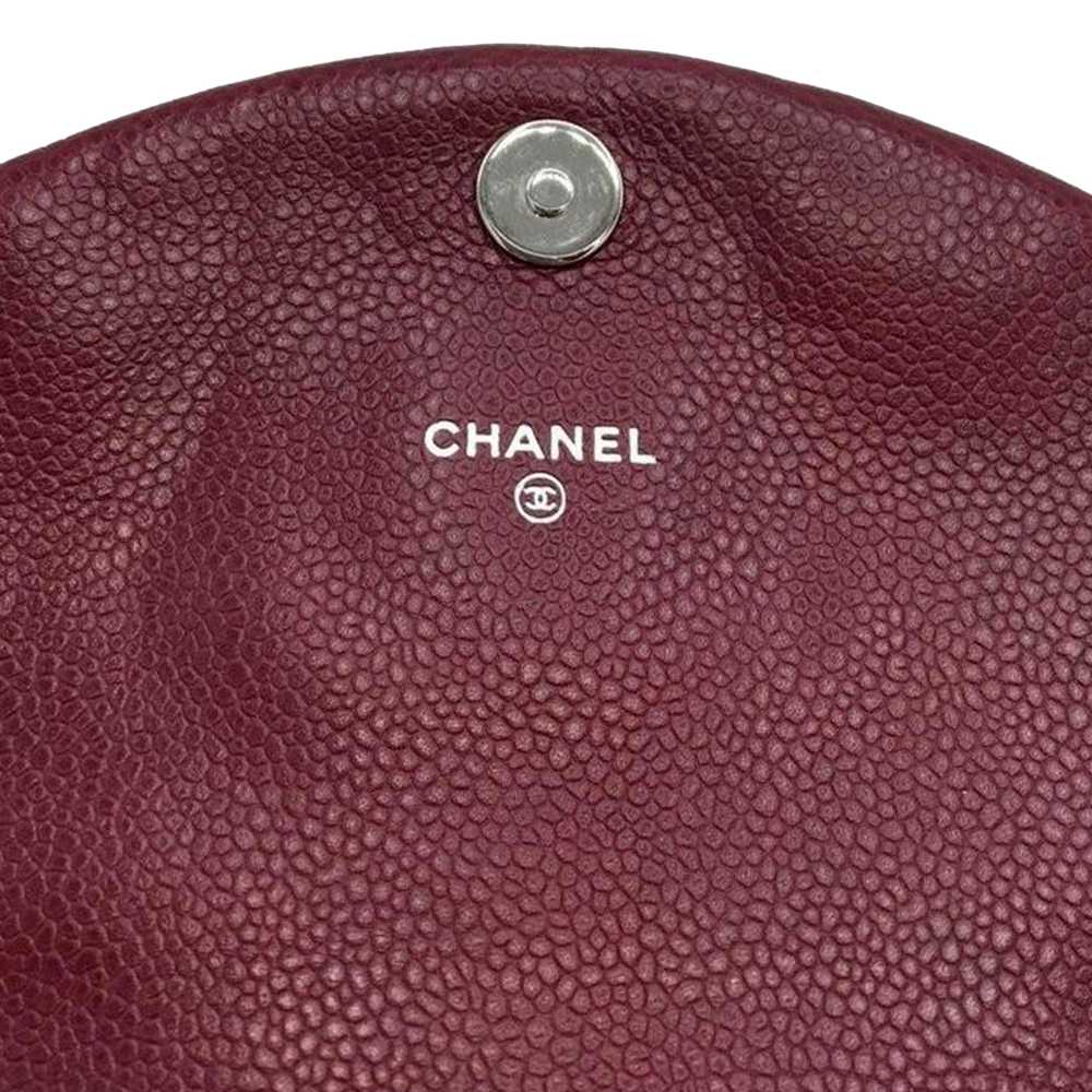 Red Chanel Half Moon Caviar Leather Wallet on Cha… - image 7