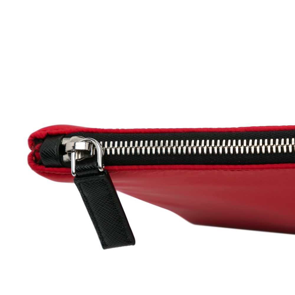 Red Prada Tessuto Soft Zip Clutch - image 10