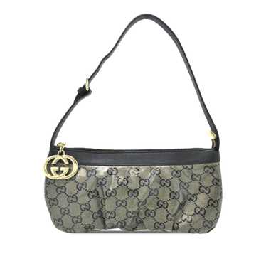 Gray Gucci GG Crystal Interlocking G Shoulder Bag - image 1