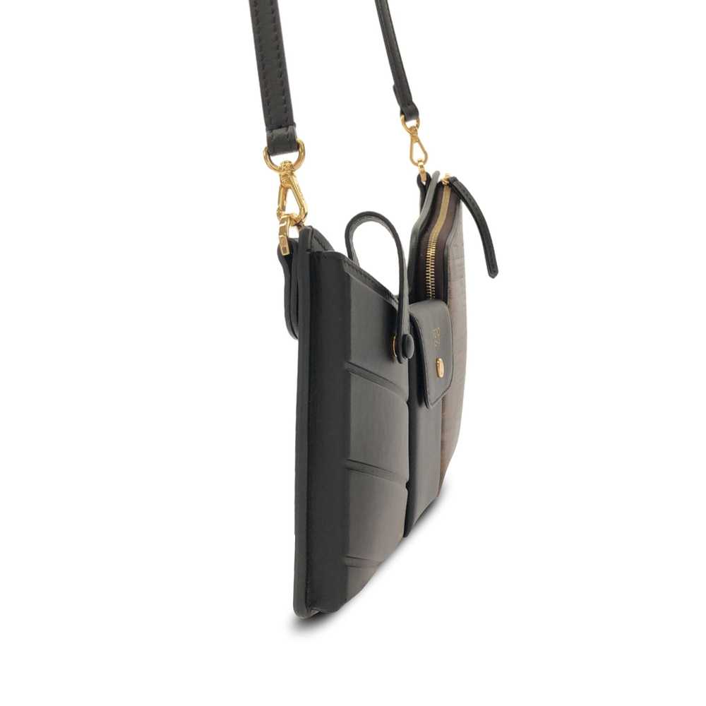 Black Fendi Mini Zucca and Leather 3 Pocket Cross… - image 2