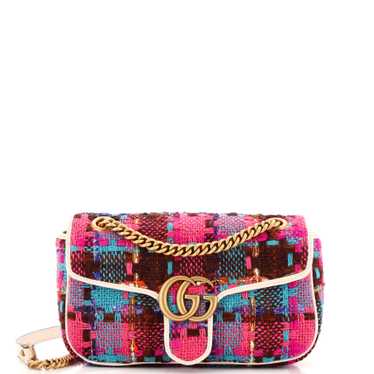 GUCCI GG Marmont Flap Bag Tweed Small