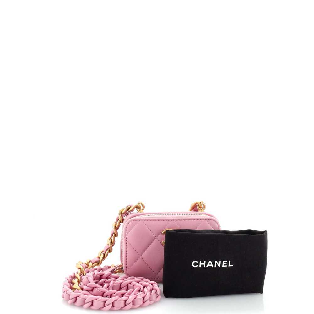 CHANEL Lacquered Metal CC Zip Around Card Holder … - image 2