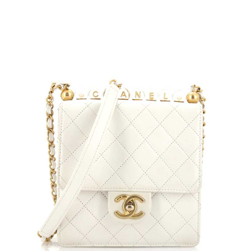 CHANEL Chic Pearls Flap Bag Quilted Goatskin with… - image 1