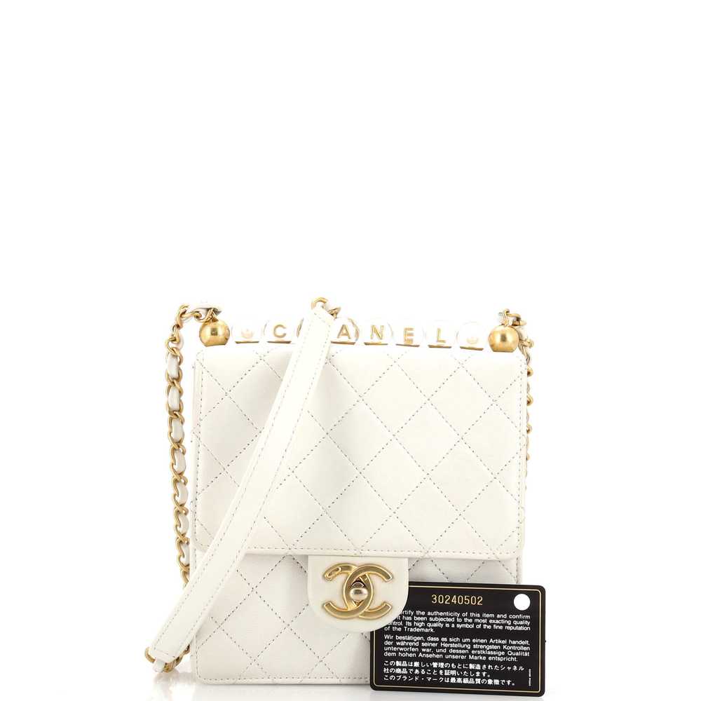 CHANEL Chic Pearls Flap Bag Quilted Goatskin with… - image 2