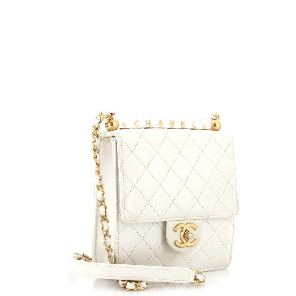 CHANEL Chic Pearls Flap Bag Quilted Goatskin with… - image 3