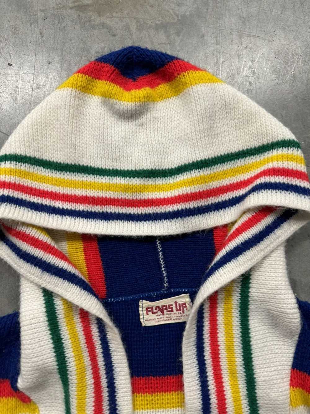 Vintage Vintage 70s Striped Hooded Sweater - image 3