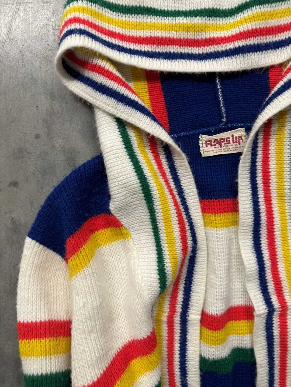 Vintage Vintage 70s Striped Hooded Sweater - image 4