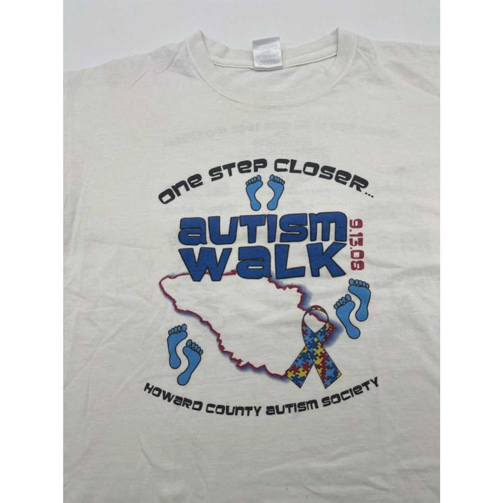 Gildan Autism Walk T-Shirt Men Large White Gildan… - image 2