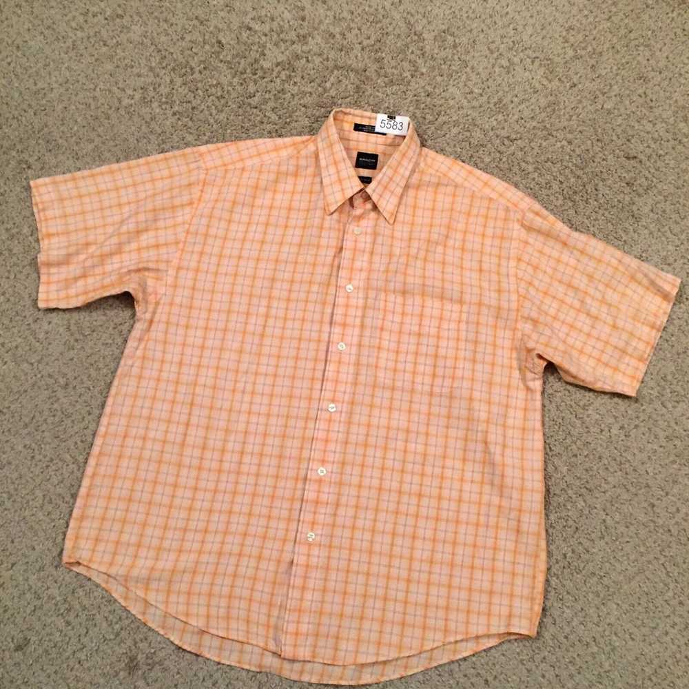 Arrow Arrow Shirt Mens Large Orange Plaid Short S… - image 2