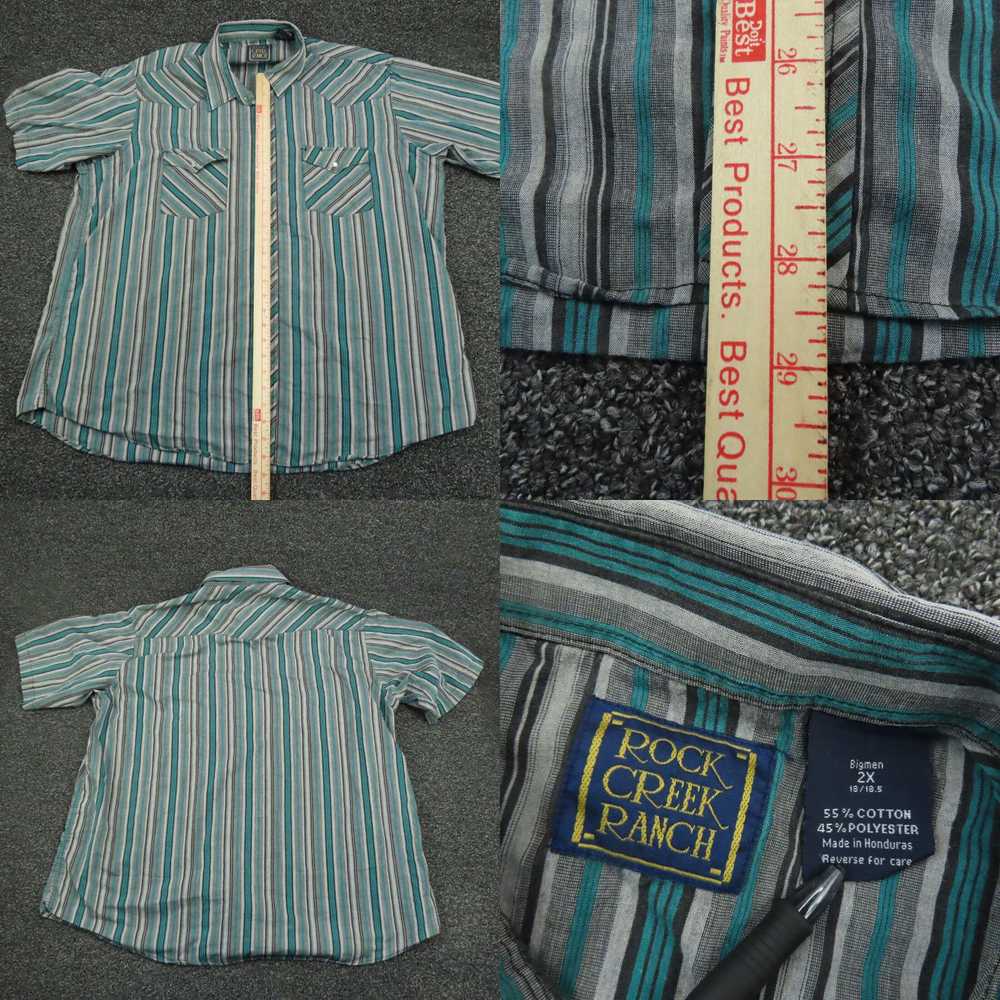 Vintage Rock Creek Ranch Shirt Adult 2XL Blue & G… - image 4