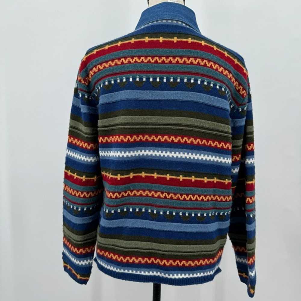 vintage koret denim striped sweater knit jacket - image 3