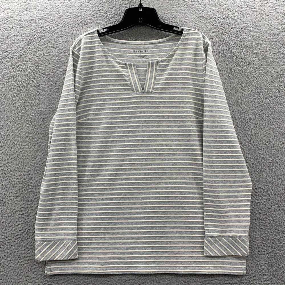 Talbots TALBOTS Blouse Womens Large Striped Top L… - image 1