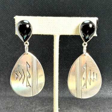 Vintage Sterling Silver 925 Black Onyx Native Sou… - image 1