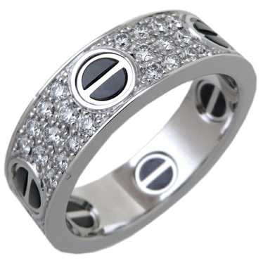 CARTIER #58 Love Black Ceramic Diamond Men's Ring… - image 1