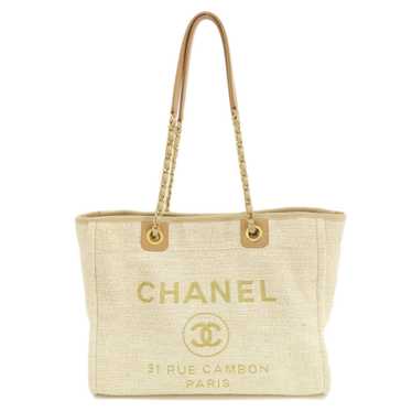 CHANEL Deauville MM Tote Bag Tweed Women's - image 1