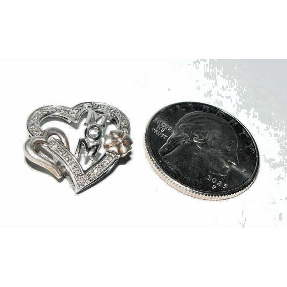 Diamond Accents 925 Sterling Silver Heart Mom w Y… - image 3