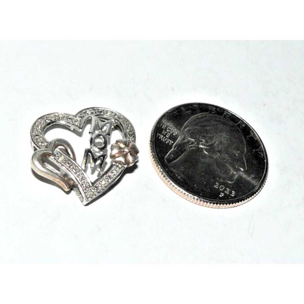 Diamond Accents 925 Sterling Silver Heart Mom w Y… - image 4