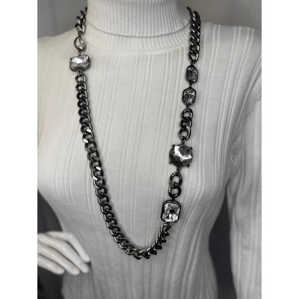 Chico's chunky chain link necklace gray burnished… - image 11