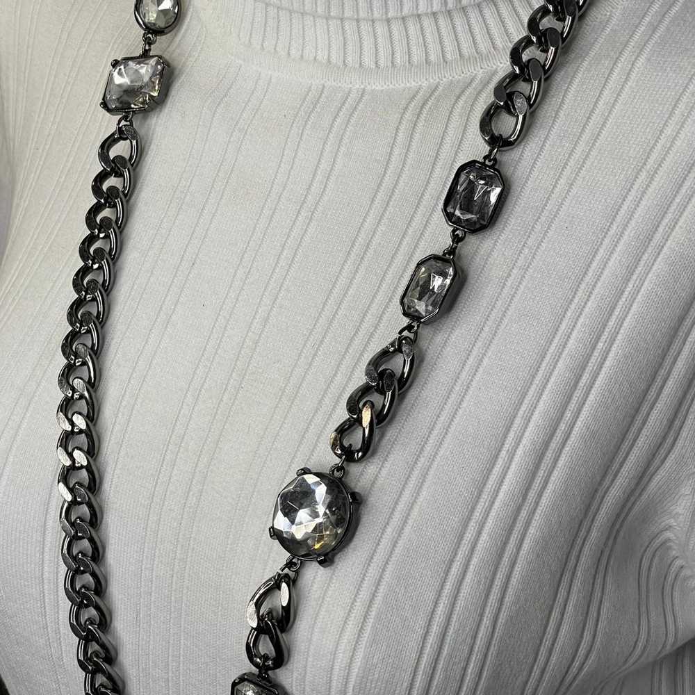 Chico's chunky chain link necklace gray burnished… - image 2