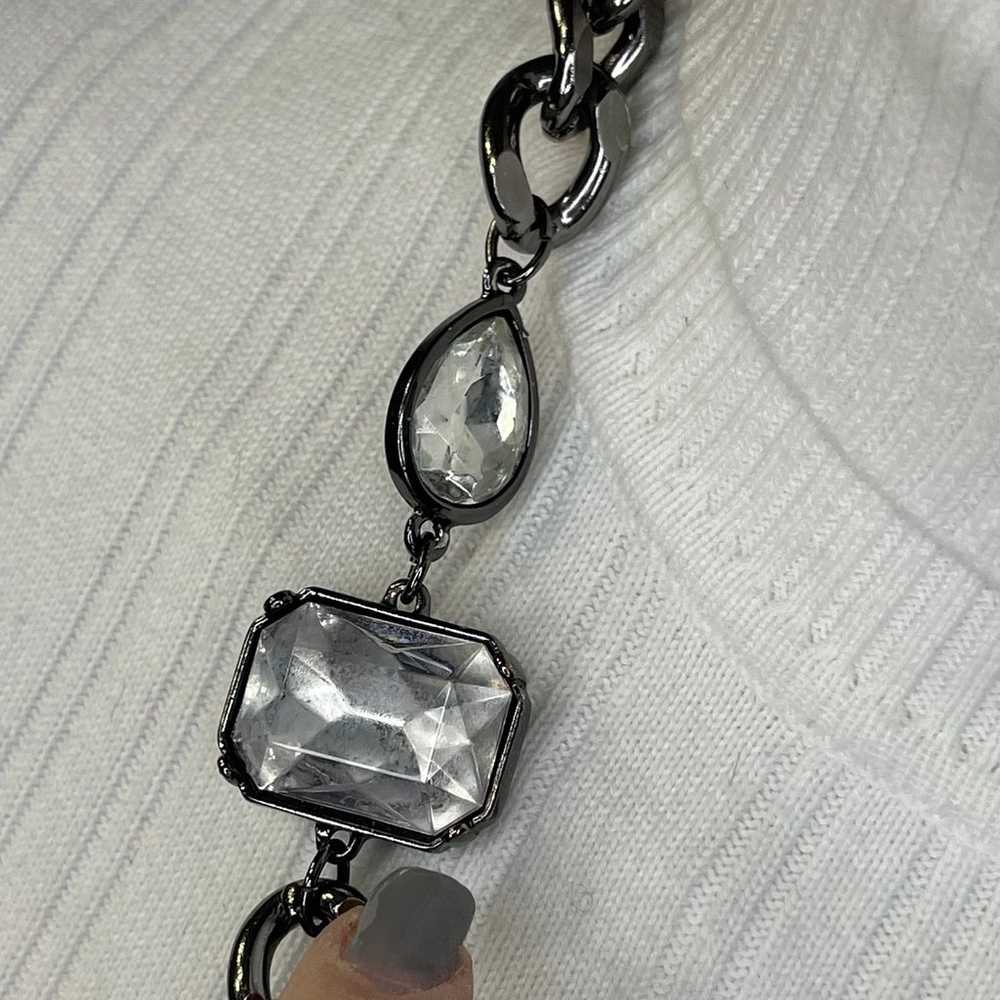 Chico's chunky chain link necklace gray burnished… - image 3
