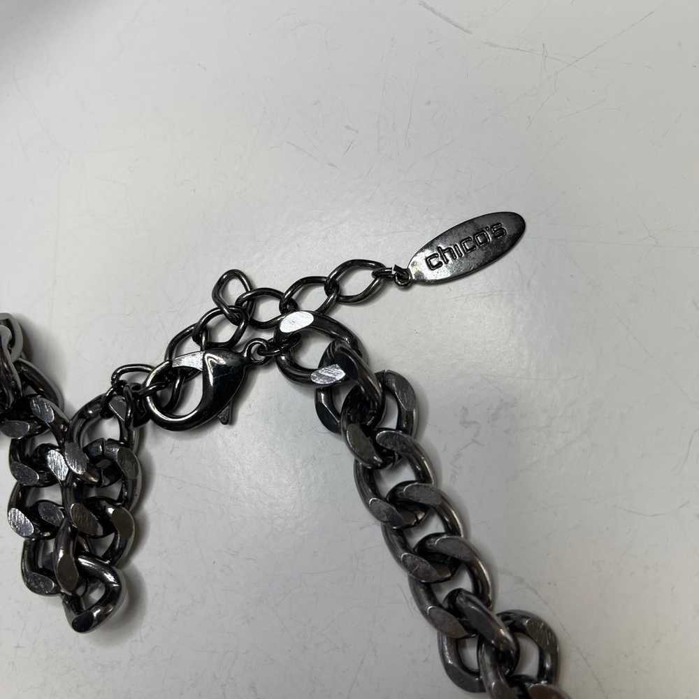 Chico's chunky chain link necklace gray burnished… - image 6