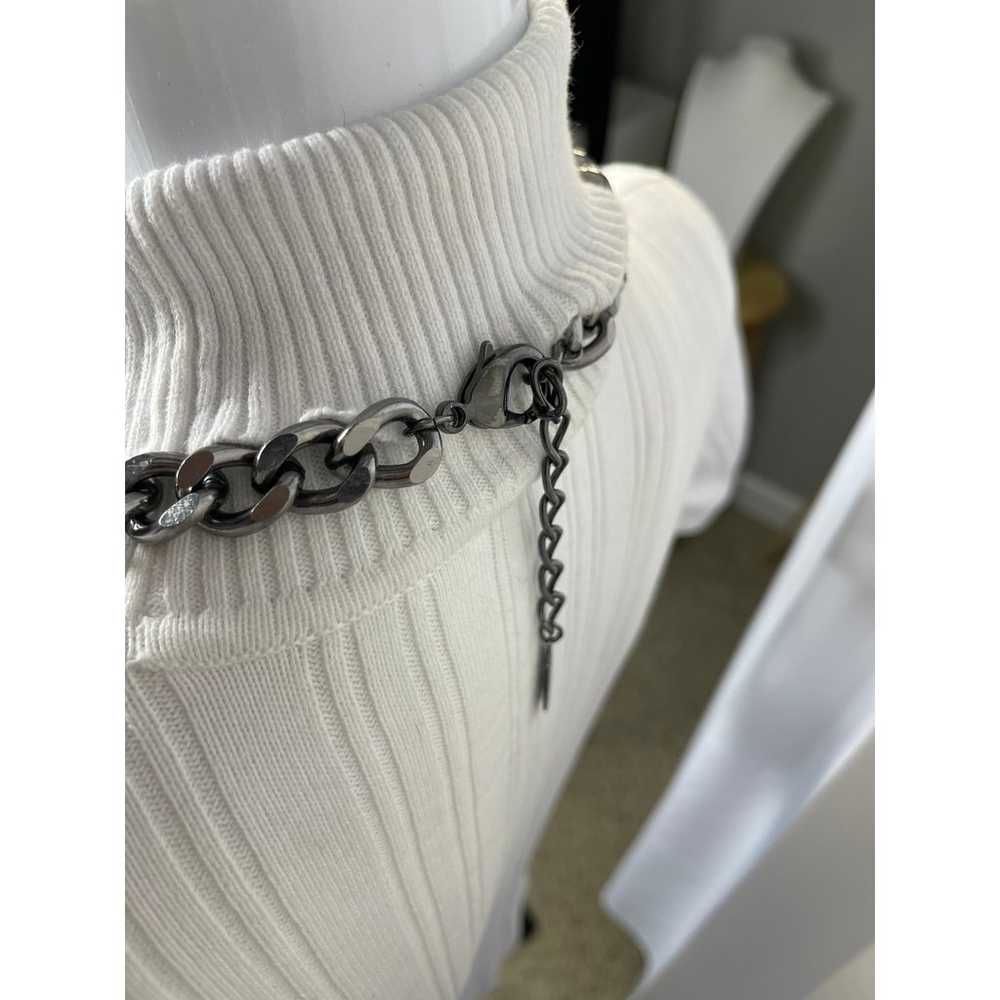 Chico's chunky chain link necklace gray burnished… - image 7